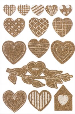 Self-Adhesive Cork Elements Hearts