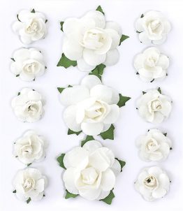 Paper Flowers Roses White
