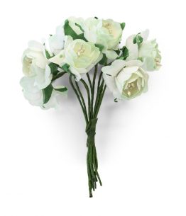 Paper Flowers Bunch Peony White