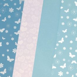 Card paper Mix 4 patterns – Pastel Blue