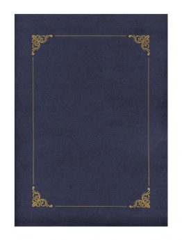 Папка дипломная темно-синяя с серебристой рамкой