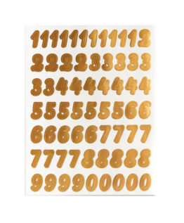 Набор наклеек Буквы и Цифры золото