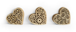 Wooden Icons Hearts