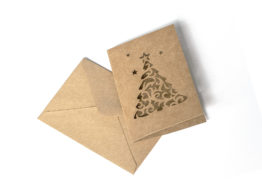 Dark Beige Christmas Tree Kit (carnet+envelope 70x100mm)