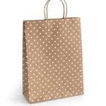 Paper Gift Bag Kraft Silver Dots 33x10x24
