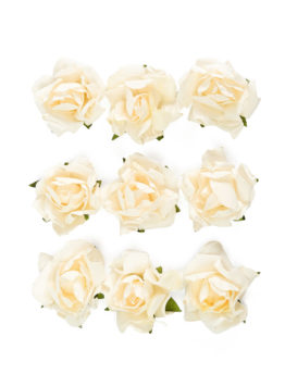 Набор цветов декоративных Розы кремовый