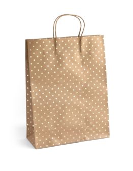 Paper Gift Bag Kraft Gold Dots 39x12x30