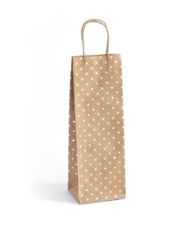 Paper Gift Bag Kraft Gold Dots B 35x10x12
