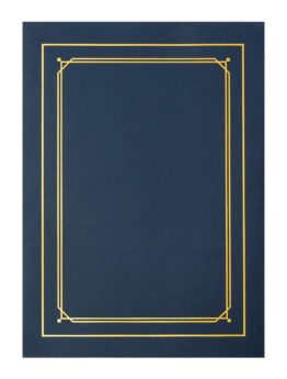 Папка дипломная Лайн темно-синяя с золотой рамкой