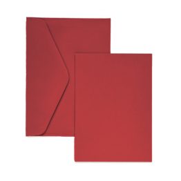 Card base A6+C6 for creation of invitations, red