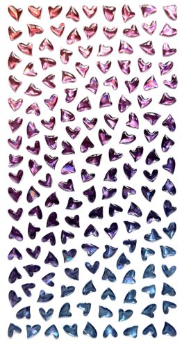 Stickers SHINY HEARTS pink and blue