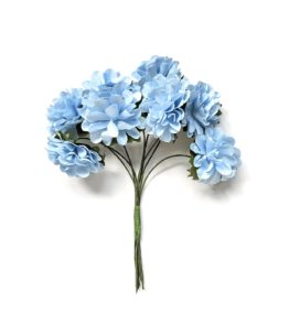 Paper flowers Bunch DAHLIA blue