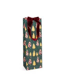 Paper gift bag CHRISTMAS TREE with a velour bow