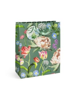 Paper gift bag PEONIES and TULIPS L 32x12x26