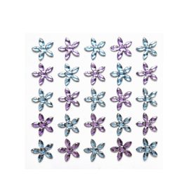 Rhinestones Flowers blue-violet