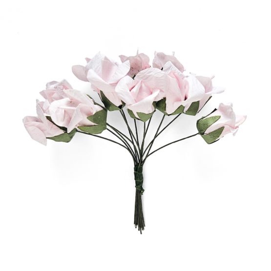 Paper flowers BUNCH-ROSEBUDS light pink