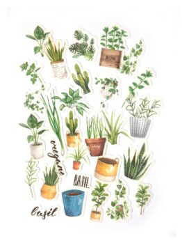 Набор наклеек бумажных Зеленые Растения