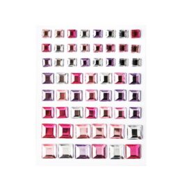 Kryształki Kwadraty różowe