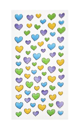 Naklejki Pastelowe Serca w czterech kolorach