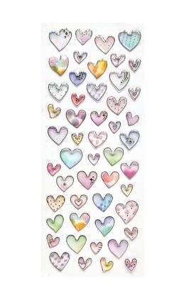 Naklejki Serca ze złotą obwódką